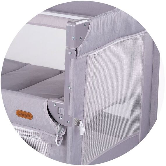 Patut pliabil Chipolino Glory cu laterala culisanta cloud, Culoare: Gri, Dimensiuni: 120x60 - poza 3 - ExclusivMAG.ro