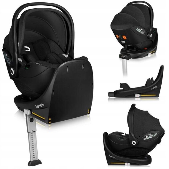Scoica auto, Lionelo Moxie i-Size, Include baza rotativa 360 cu picior de fixare, 40-87 cm, R129, Negru, Culoare: Negru, Grupa: 0-13kg (0 luni - 12 luni)  - ExclusivMAG.ro