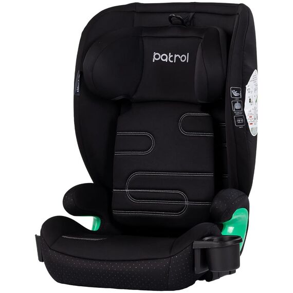 Scaun auto Chipolino Patrol I-Size 100-150 cm cu sistem Isofix noir, Culoare: Negru, Grupa: 15-36kg (4 ani - 12 ani)  - ExclusivMAG.ro