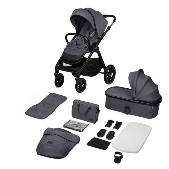 Carucior 2 in 1 Lionelo Layla - Gri, Culoare: Gri, Model: 2 in 1 - poza 2 - ExclusivMAG.ro