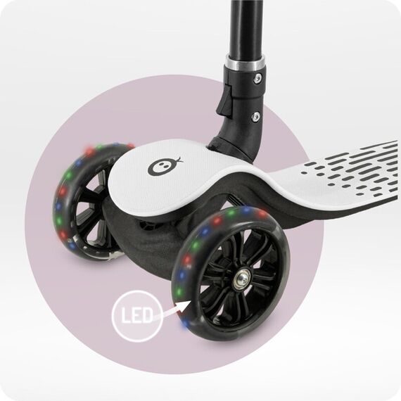 Trotineta pliabila cu roti LED pentru copii, 3 Ani+, MoMi San - Gri, Culoare: Gri - poza 6 - ExclusivMAG.ro