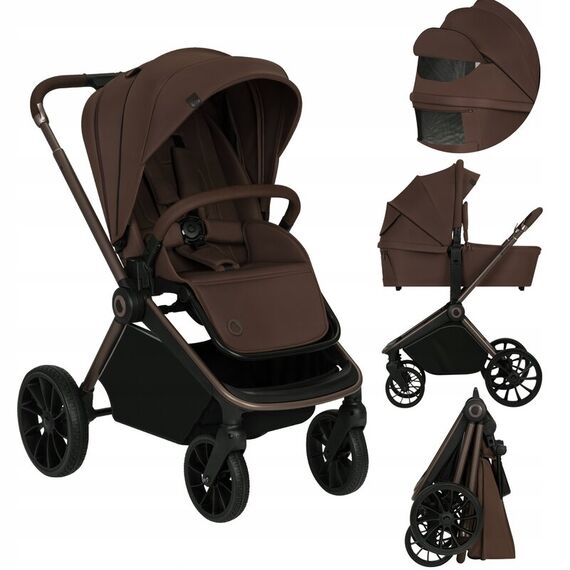 Carucior 2 in 1 Lionelo Mika Plus Pana la 22 kg - Mocha Mousse, Culoare: Multicolor, Model: 2 in 1 - poza 3 - ExclusivMAG.ro