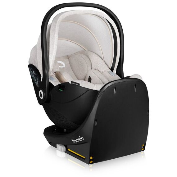 Scoica auto, Lionelo, Moxie, i-Size, Include baza rotativa 360 cu picior de fixare, 40-87 cm, R129, Bej, Culoare: Bej, Grupa: 0-13kg (0 luni - 12 luni) - poza 7 - ExclusivMAG.ro