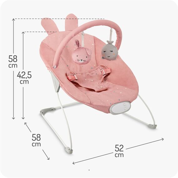 Balansoar bebelusi MoMi Glossy - Pink, Culoare: Roz - poza 3 - ExclusivMAG.ro