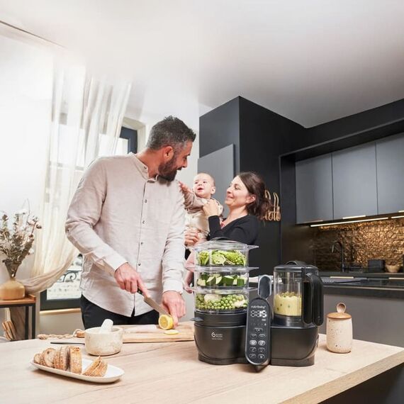 Robot multifunctional 5 in 1 Babymoov Nutribaby (+) XL, Mineral Black - poza 5 - ExclusivMAG.ro