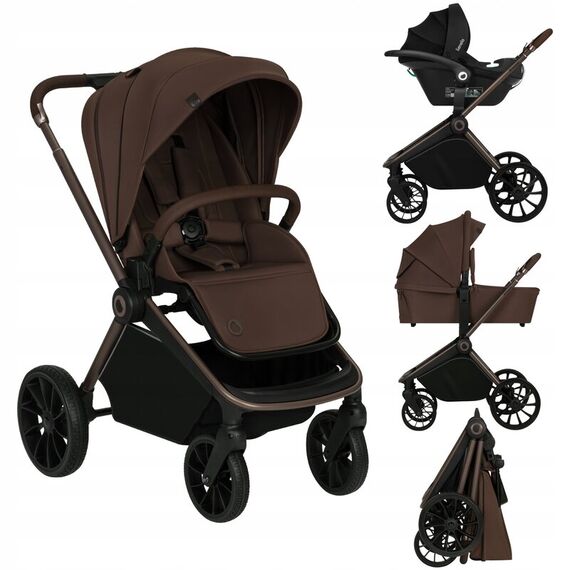 Cărucior 3 în 1 Lionelo Mika Plus - Mocha Mousse, Culoare: Multicolor, Model: 3 in 1 - poza 2 - ExclusivMAG.ro