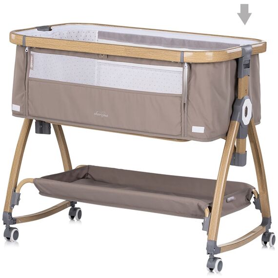Patut co-sleeper Chipolino Charisma cu laterala culisanta latte wood, Culoare: Crem, Dimensiuni: 80x50 - poza 5 - ExclusivMAG.ro