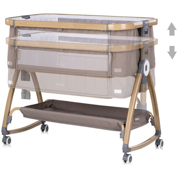 Patut co-sleeper Chipolino Charisma cu laterala culisanta latte wood, Culoare: Crem, Dimensiuni: 80x50 - poza 4 - ExclusivMAG.ro