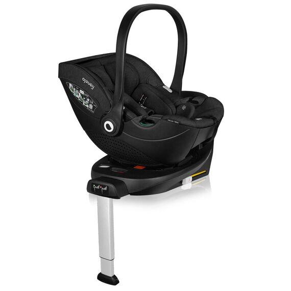 Baza scaun auto i-Size, Lionelo, Moxie, Rotativa 360, Cu isofix si picior stabilizator, Negru - poza 9 - ExclusivMAG.ro