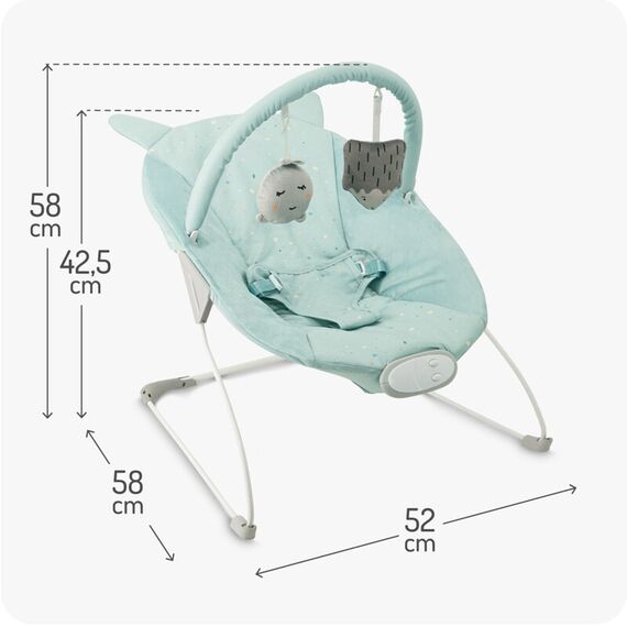 Balansoar bebelusi MoMi Glossy - Blue, Culoare: Turcoaz - poza 3 - ExclusivMAG.ro