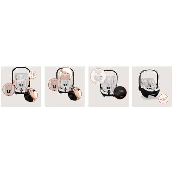 Scoica auto, Lionelo, Moxie, i-Size, 40-87 cm, Conform cu R129, Bej, Culoare: Bej, Grupa: 0-13kg (0 luni - 12 luni) - poza 9 - ExclusivMAG.ro