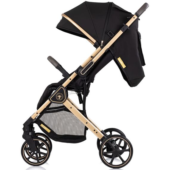 Carucior sport Chipolino Omnia cu maner reversibil noir, Culoare: Negru/Auriu, Model: sport - poza 4 - ExclusivMAG.ro