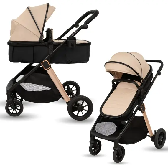 Carucior transformabil 2in1, Appekids Elite - Sand, Culoare: Bej, Model: 2 in 1  - ExclusivMAG.ro