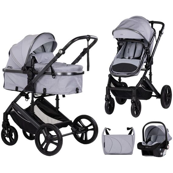 Carucior Chipolino Amore 3 in 1 platinum, Culoare: Gri deschis, Model: 3 in 1  - ExclusivMAG.ro