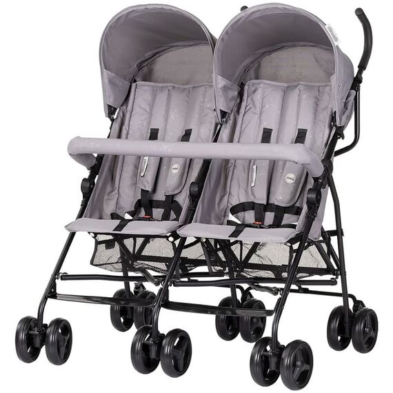 Carucior gemeni Chipolino Double Point cloud, Culoare: Gri deschis, Model: gemeni  - ExclusivMAG.ro