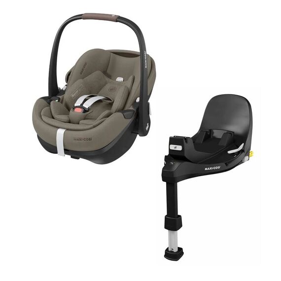 Scaun Auto I-Size Maxi-Cosi PEBBLE 360 PRO2 + Baza Auto FAMILYFIX 360 PRO TWILLIC TRUFFLE, Culoare: Crem, Grupa: 0-13kg (0 luni - 12 luni)  - ExclusivMAG.ro