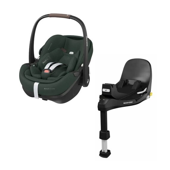 Scaun Auto I-Size Maxi-Cosi PEBBLE 360 PRO2 + Baza Auto FAMILYFIX 360 PRO TWILLIC GREEN, Culoare: Verde inchis, Grupa: 0-13kg (0 luni - 12 luni)  - ExclusivMAG.ro