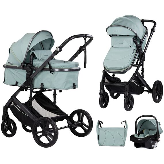 Carucior Chipolino Amore 3 in 1 matcha, Culoare: Turcoaz, Model: 3 in 1  - ExclusivMAG.ro
