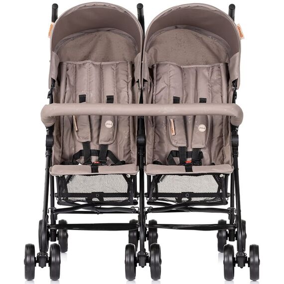 Carucior gemeni Chipolino Double Point tiramisu, Culoare: Crem, Model: gemeni - poza 2 - ExclusivMAG.ro