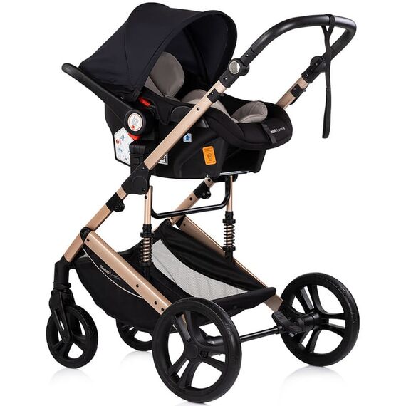 Carucior Chipolino Amore 3 in 1 noir, Culoare: Negru/Auriu, Model: 3 in 1 - poza 10 - ExclusivMAG.ro