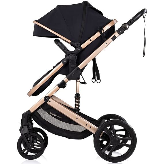 Carucior Chipolino Amore 2 in 1 noir, Culoare: Negru/Auriu, Model: 2 in 1 - poza 4 - ExclusivMAG.ro