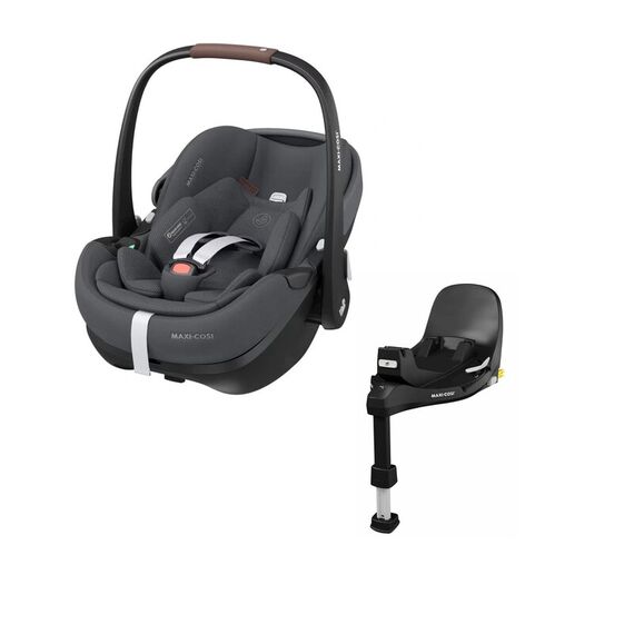 Scaun Auto I-Size Maxi-Cosi PEBBLE 360 PRO2 + Baza Auto FAMILYFIX 360 PRO TWILLIC GRAPHITE, Culoare: Gri, Grupa: 0-13kg (0 luni - 12 luni)  - ExclusivMAG.ro