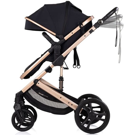 Carucior Chipolino Amore 2 in 1 noir, Culoare: Negru/Auriu, Model: 2 in 1 - poza 5 - ExclusivMAG.ro