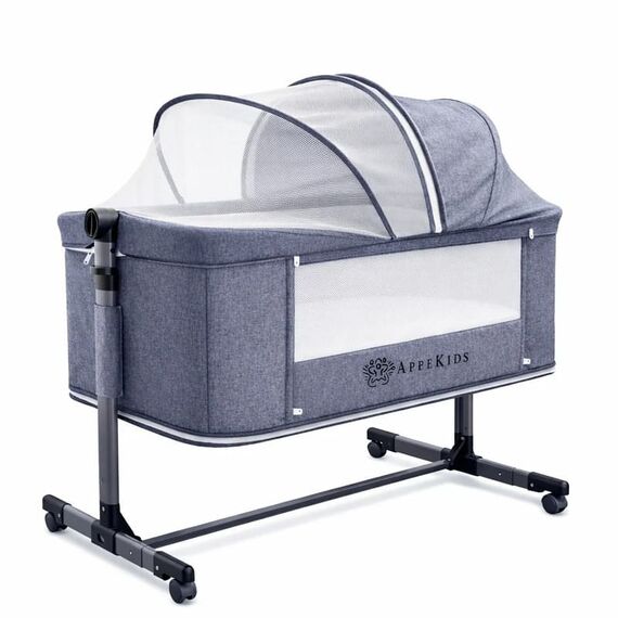 Co-Sleeper 4in1 AppeKids - Dreamy - Grey, Culoare: Albastru, Dimensiuni: 90x50  - ExclusivMAG.ro
