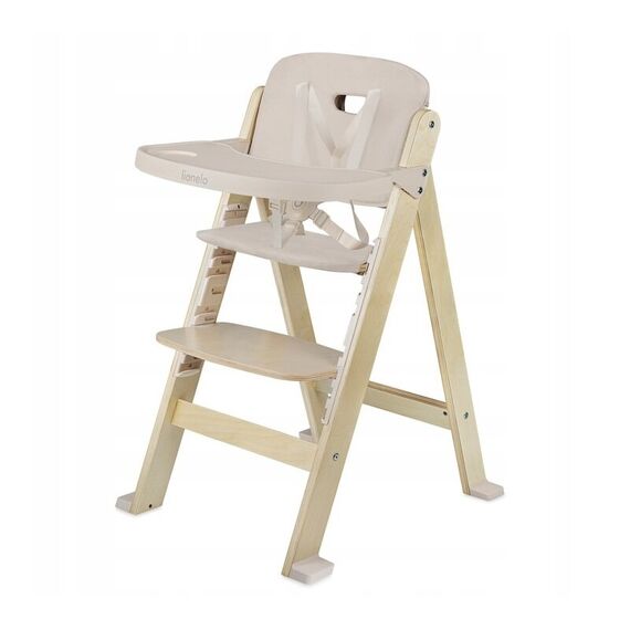 Scaun de masa, Lionelo, Floris, 3 in 1, Din Lemn, Sustine 40 kg, Bej, Culoare: Bej  - ExclusivMAG.ro