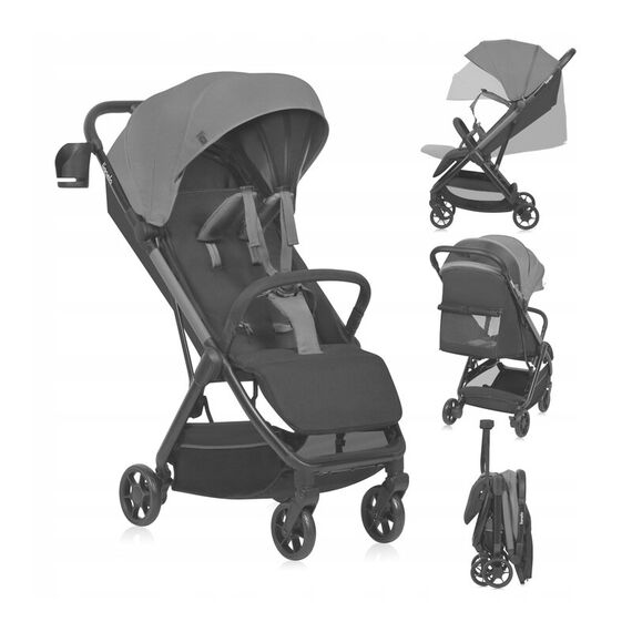 Carucior sport, Lionelo, Julie Air, Pana la 22 kg, 6 luni+, Gri, Culoare: Gri, Model: sport - poza 3 - ExclusivMAG.ro