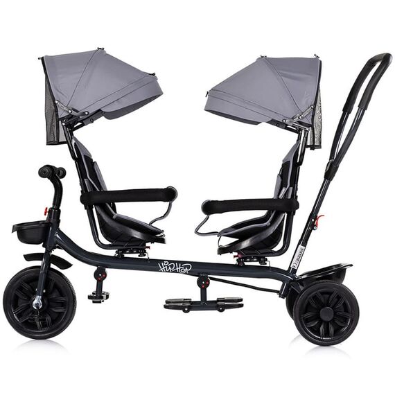 Tricicleta gemeni Chipolino Hip Hop platinum, Culoare: Gri - poza 3 - ExclusivMAG.ro