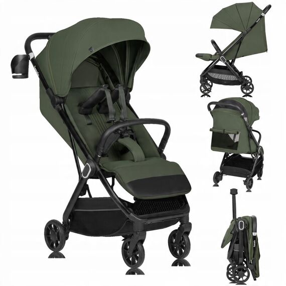 Carucior sport, Lionelo, Bess, Pana la 22 kg, 6 luni+, Verde, Culoare: Verde inchis, Model: sport - poza 2 - ExclusivMAG.ro