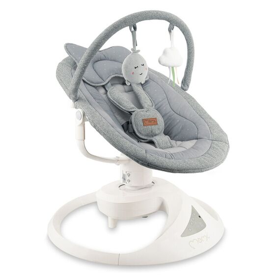 Balansoar electric pentru bebelusi cu sezut rotativ 360 grade , Momi Pearl - Grey, Culoare: Gri  - ExclusivMAG.ro