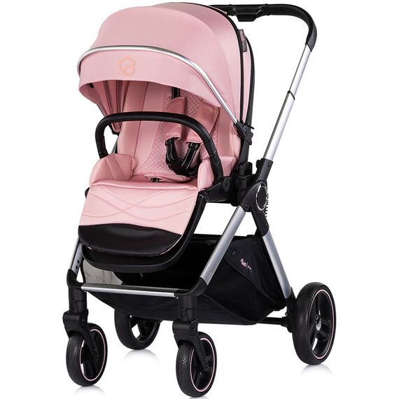 Carucior Chipolino Euphoria 3 in 1 powder pink, Culoare: Roz, Model: 3 in 1 - poza 3 - ExclusivMAG.ro