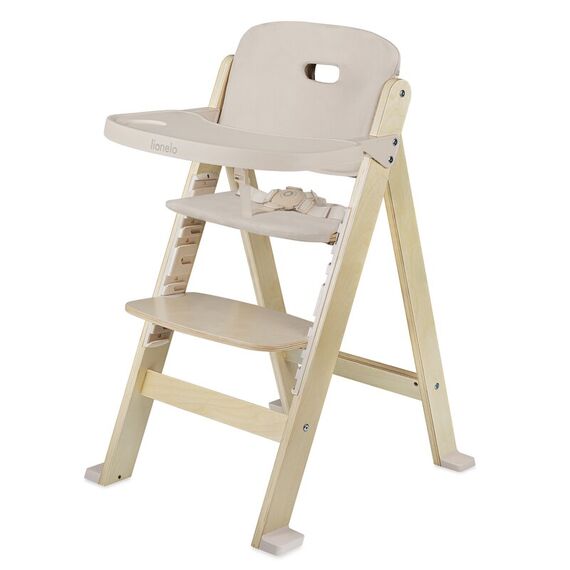 Scaun de masa, Lionelo, Floris, 3 in 1, Din Lemn, Sustine 40 kg, Bej, Culoare: Bej - poza 3 - ExclusivMAG.ro
