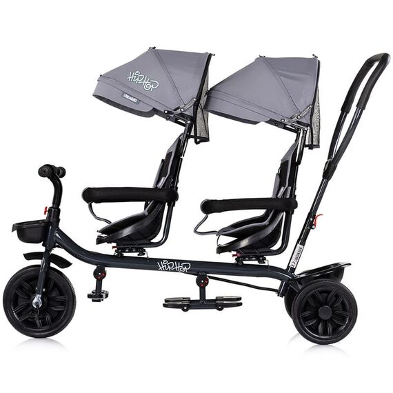 Tricicleta gemeni Chipolino Hip Hop platinum, Culoare: Gri - poza 2 - ExclusivMAG.ro