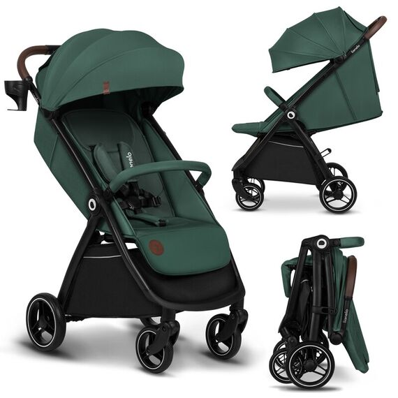 Carucior sport, Lionelo, Ingrid, Pana la 22 Kg, 6 luni+, Verde, Culoare: Verde inchis, Model: sport - poza 2 - ExclusivMAG.ro