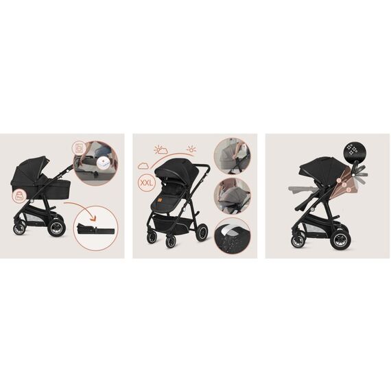 Carucior 3 in 1 Lionelo Bianka - Gri, Culoare: Gri, Model: 3 in 1 - poza 16 - ExclusivMAG.ro