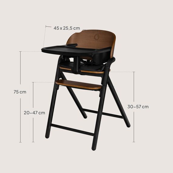 Scaun de masa multifunctional Celia, Lionelo, Din lemn de fag, 6 luni- adult, Negru, Culoare: Negru - poza 8 - ExclusivMAG.ro