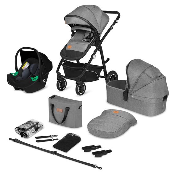 Carucior 3 in 1 Lionelo Bianka - Gri, Culoare: Gri, Model: 3 in 1  - ExclusivMAG.ro