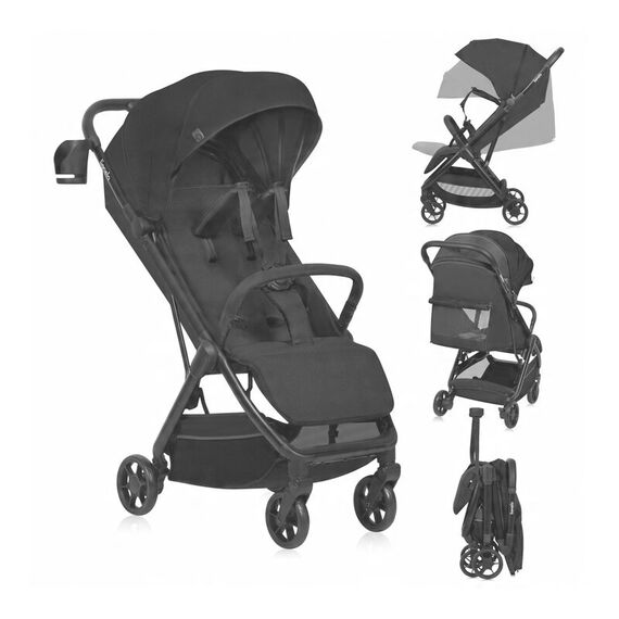 Carucior sport, Lionelo, Julie Air, Pana la 22 kg, 6 luni+, Negu Onyx, Culoare: Negru, Model: sport - poza 3 - ExclusivMAG.ro