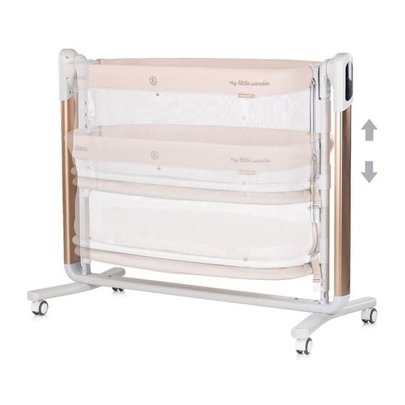 Leagan electric si patut pentru copii Chipolino Ultima cu laterala culisanta beige, Culoare: Bej - poza 4 - ExclusivMAG.ro