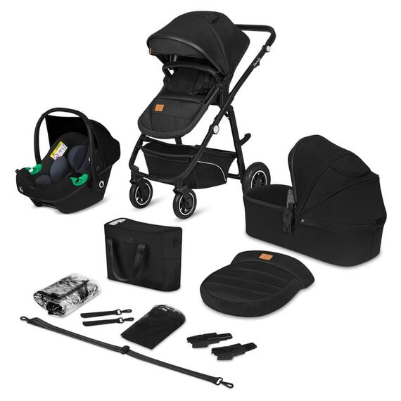 Carucior 3 in 1 Lionelo Bianka - Negru, Culoare: Negru, Model: 3 in 1  - ExclusivMAG.ro