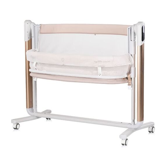 Leagan electric si patut pentru copii Chipolino Ultima cu laterala culisanta beige, Culoare: Bej - poza 3 - ExclusivMAG.ro