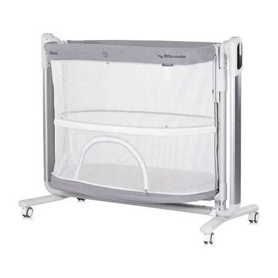 Leagan electric si patut pentru copii Chipolino Ultima cu laterala culisanta grey, Culoare: Gri - poza 5 - ExclusivMAG.ro