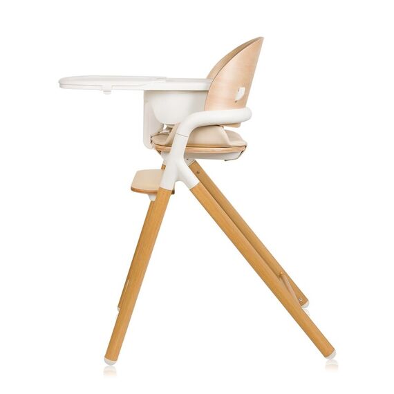 Scaun de masa multifunctional Celia, Lionelo, Din lemn de fag, 6 luni- adult, Alb/Natural, Culoare: Natur - poza 2 - ExclusivMAG.ro