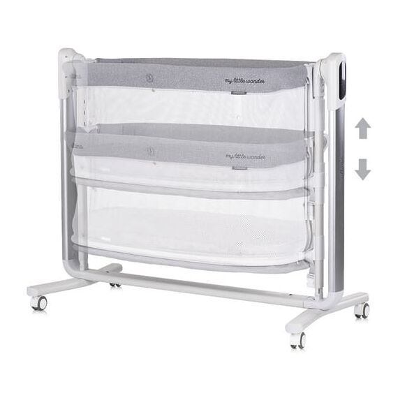Leagan electric si patut pentru copii Chipolino Ultima cu laterala culisanta grey, Culoare: Gri - poza 4 - ExclusivMAG.ro