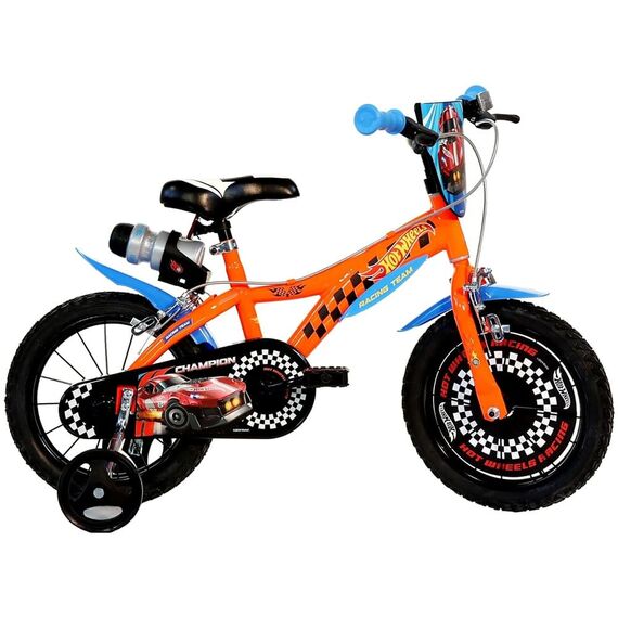 Bicicleta copii Dino Bikes 14" Hot Wheels, Culoare: Portocaliu, Dimensiuni: 14 inch  - ExclusivMAG.ro