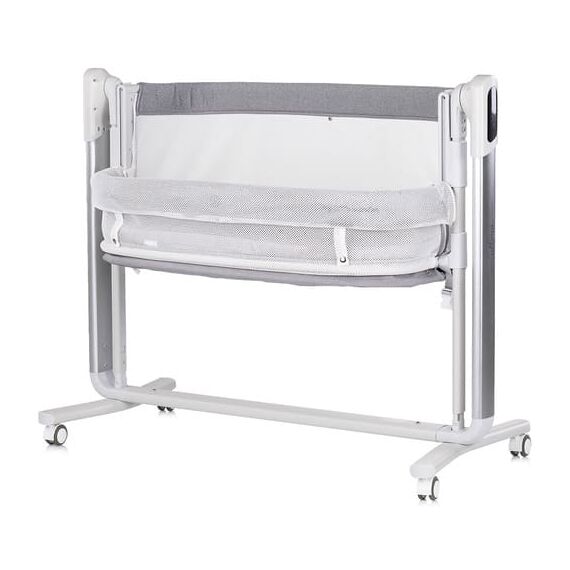 Leagan electric si patut pentru copii Chipolino Ultima cu laterala culisanta grey, Culoare: Gri - poza 3 - ExclusivMAG.ro