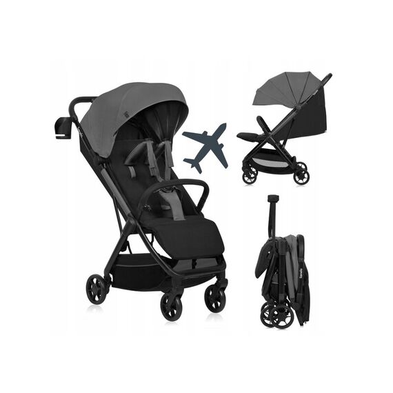 Carucior sport, Lionelo, Julie Air, Pana la 22 kg, 6 luni+, Gri, Culoare: Gri, Model: sport - poza 2 - ExclusivMAG.ro
